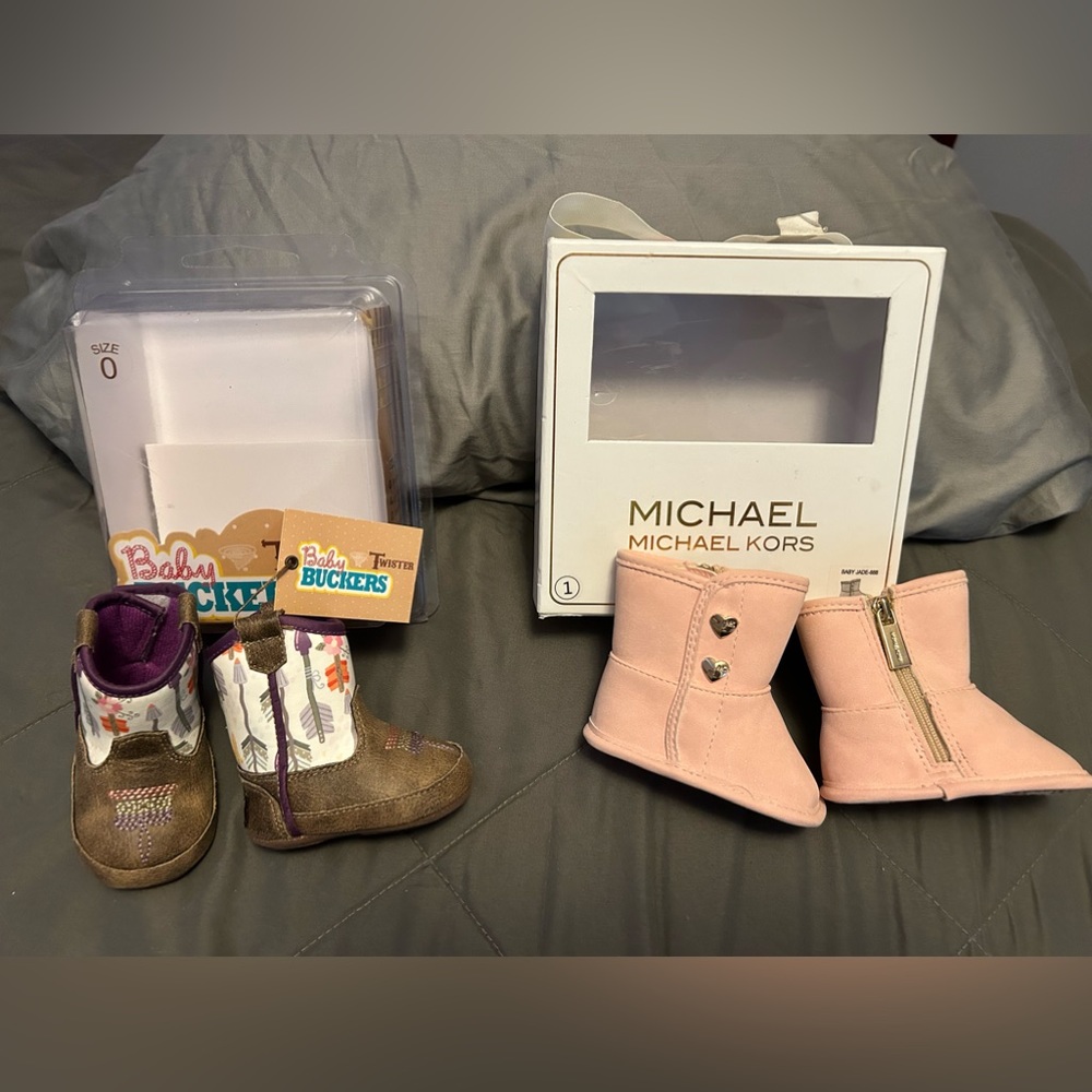 Brand New baby girl Micheal Kors boots and Baby Rucker Boots